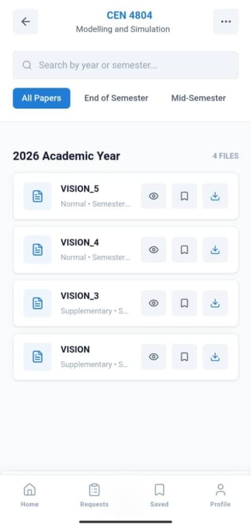PPAPS Exam Screen